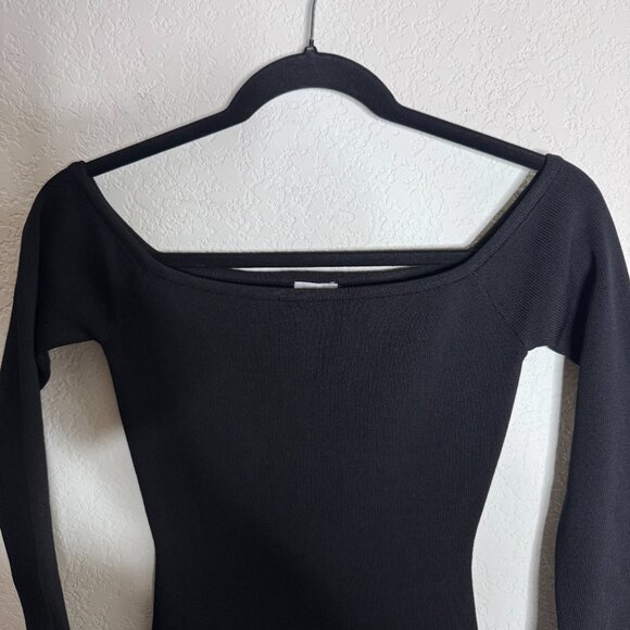 NWOT Princess Polly Mini Dress sz 4 US Black Bell Sleeve Bodycon Stretch - Picture 4 of 13